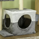 PawHut Cat Tree w/ Sisal Scratching Posts, House, Perches, Toy Mouse - Grey