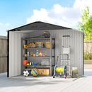 Outsunny 8 X 6ft Garden Storage Shed With Double Door, Dark Grey