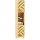 HOMCOM Tall Bathroom Cabinet with Open Compartments and Adjustable Shelves
