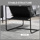 HOMCOM Upholstered Reading Chair with Side Pockets and Steel Frame