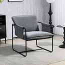 HOMCOM Upholstered Reading Chair with Side Pockets and Steel Frame