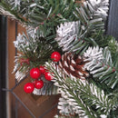 50cm Premier New Jersey Christmas Wreath PVC Snowy Tips With Festive Berries And Cone