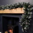 Premier Christmas Rocky Mountain Garland 2.7m  Snow Flocked with Cones