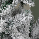 7ft (2.1m) Snowflocked Spiral Christmas Tree with Green Metal Stand