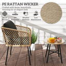 Outsunny 3 Piece Rattan Bistro Set with Cushions