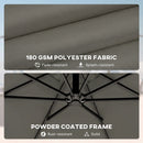 Outsunny 3 M Garden Cantilever Parasol With Cover, Rotation, Grey