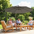 Outsunny 3 M Garden Cantilever Parasol With Cover, Rotation, Grey