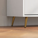 HOMCOM Modern TV Stand Cabinet With Storage For Living Room, White