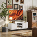 HOMCOM Modern TV Stand Cabinet With Storage For Living Room, White