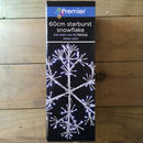 Premier 60cm Silver Starburst Snowflake Wall Window Decoration with 300 White LEDs