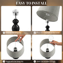 HOMCOM Table Lamps Set Of 2, Modern Bedside Lamps With USB Ports, Black