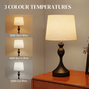 HOMCOM Table Lamps Set Of 2, Modern Bedside Lamps With USB Ports, Black