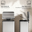HOMCOM Pedal Bin With Soft-Close Lid, 20L Stainless Steel Kitchen Bin Silver