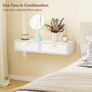 HOMCOM Floating Nightstands Set Of 2 Bedside Tables W/ Wave Drawer White