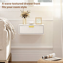 HOMCOM Floating Nightstands Set Of 2 Bedside Tables W/ Wave Drawer White