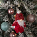 16cm Red Gonk With Bobble Hat Hanging Christmas Pendant Decoration