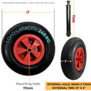 Replacement 13" X 3" Pneumatic Garden Wheelbarrow Wheel With Axle