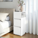 HOMCOM Slim Bedside Table, Bedside Cabinet with Open Shelf and 2 Drawers