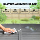 Outsunny Extending Garden Table For 4-8, Aluminium Outdoor Table, Dark Grey
