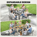 Outsunny Extending Garden Table For 4-8, Aluminium Outdoor Table, Dark Grey