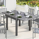 Outsunny Extending Garden Table For 4-8, Aluminium Outdoor Table, Dark Grey