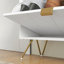 HOMCOM Slim Shoe Storage Cabinet With Flip Drawers For Entryway, Hallway, White