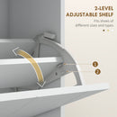 HOMCOM Slim Shoe Storage Cabinet With Flip Drawers For Entryway, Hallway, White