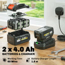 Outsunny Cordless Pole Chainsaw, 1.94m/2.56m Electric Chainsaw