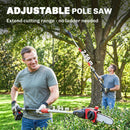 Outsunny Cordless Pole Chainsaw, 1.94m/2.56m Electric Chainsaw