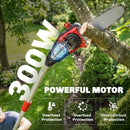 Outsunny Cordless Pole Chainsaw, 1.94m/2.56m Electric Chainsaw