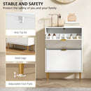 HOMCOM Slim Shoe Storage Cabinet With 2 Flip Drawers For Hallway