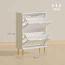 HOMCOM Slim Shoe Storage Cabinet With 2 Flip Drawers For Hallway