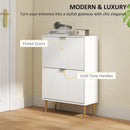 HOMCOM Slim Shoe Storage Cabinet With 2 Flip Drawers For Hallway