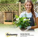 Outsunny Raised Bed for Garden with Trellis, Natural