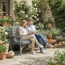 Outsunny Wooden Garden Bench 2 Seater, Patio Bench for Indoor Outdoor
