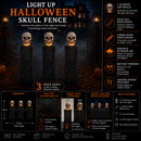 90cm x 1.2m Battery Powered Light Up Halloween Skull Fence with LEDs