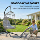 Outsunny Hanging Egg Chair, Outdoor Swing Chair with Stand, Light Grey