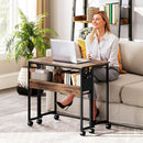HOMCOM 80 Cm Foldable Computer Desk On Wheels For Small Spaces