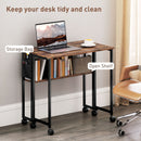 HOMCOM 80 Cm Foldable Computer Desk On Wheels For Small Spaces