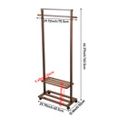 Livingandhome Clothes Rack with Bamboo Storage Tiers