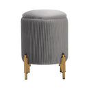 Livingandhome Modern Pleated Storage Ottoman with Metal Base