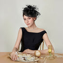 Black Feather Flower Mesh Fascinator