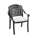 Breeins Set Of 2 Outdoor Garden Chairs With Cushions Cast Aluminum
