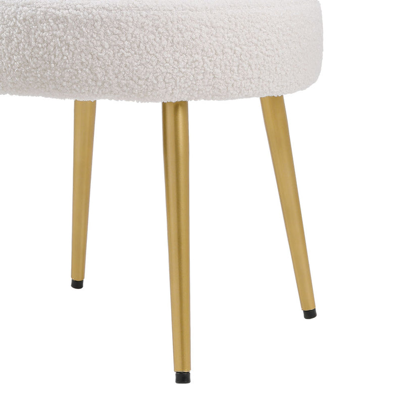 Livingandhome Cream Faux Fur Chair