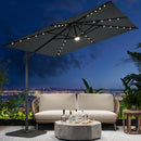 Garden Sanctuary Square Cantilever Parasol With Solar Light And HDPE Parasol Base