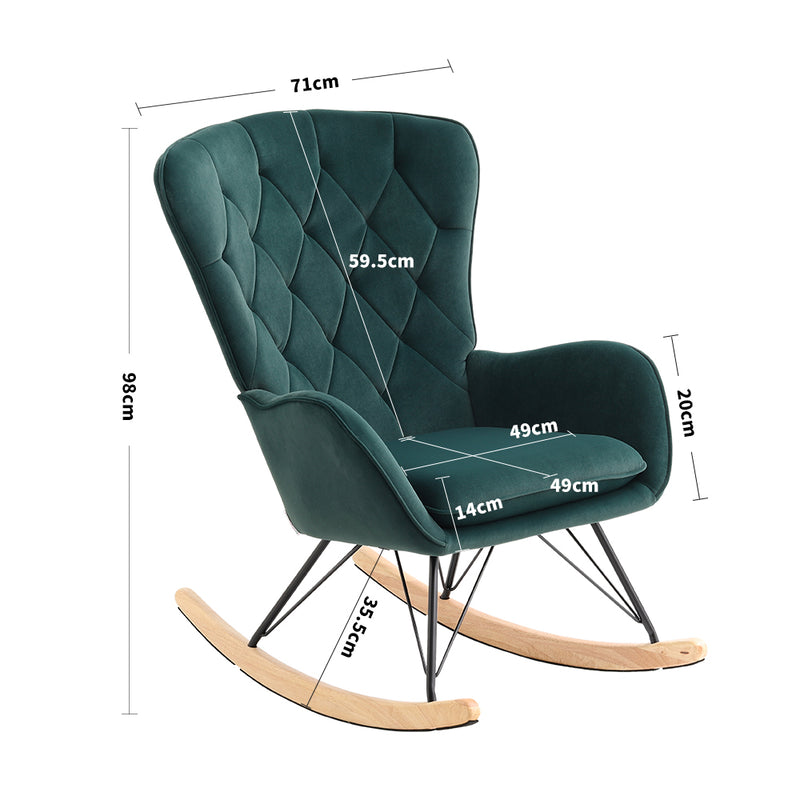 Livingandhome Ergonomic Rocking Chair with Cushion