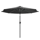 Garden Sanctuary Large Solar Powered LED Patio Umbrella for Outdoor Garden Patio without Base