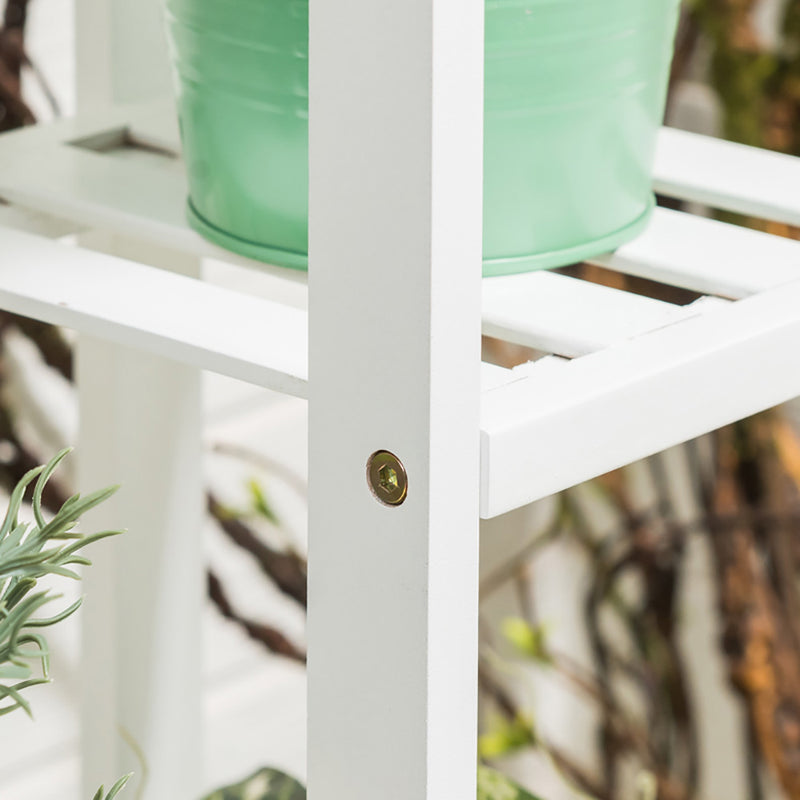 Breeins Rustic Wooden Multi-Tiered Potted Plant Stand