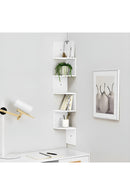 Cottonfy UK Wooden Zigzag Floating Corner Shelves 5-Tier