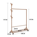 Livingandhome Bamboo Garment Hat Rack with Wheels